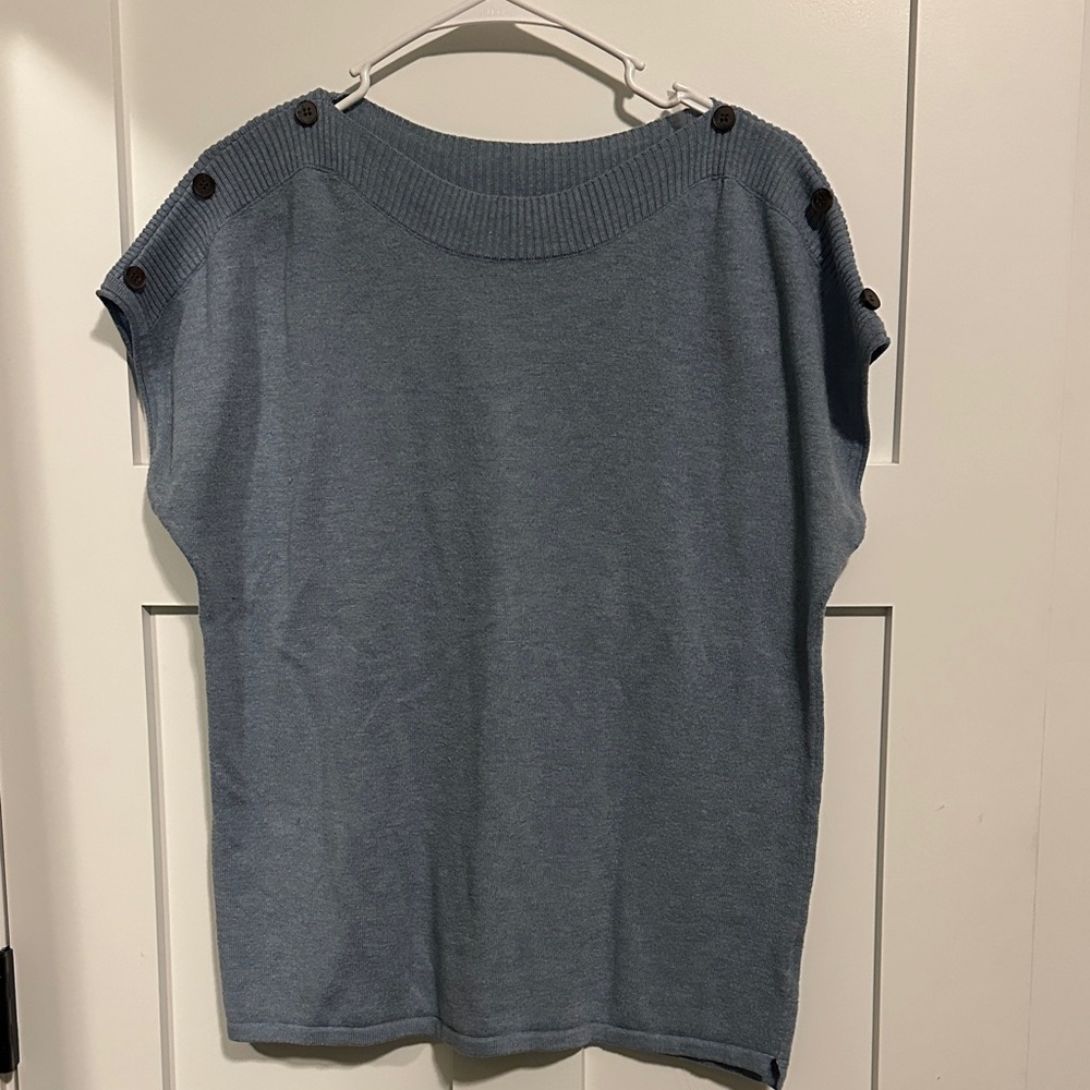 Staccato Blue Button-Accent Blouse